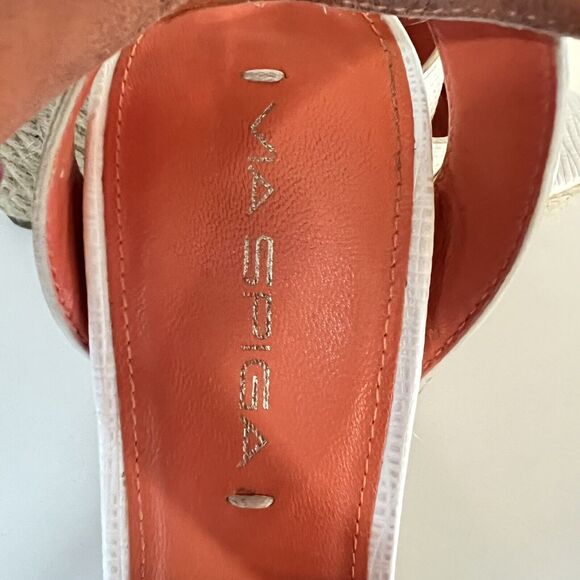 VIA SPIGA Karla White Leather Wedge Platform Heels Espadrilles Size 5.5 / 36.5 - Picture 8 of 10